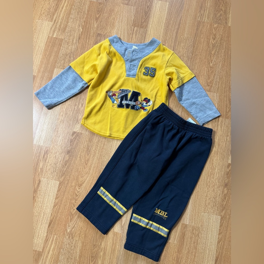 Vintage 90s Mickey & Co Sweatshirt & Pants Set Size 3T Mickey & Donald Duck MBL